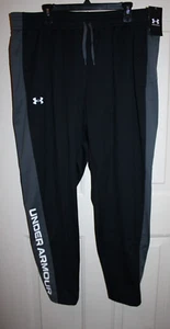 NWT Under Armour Brawler Fleece Men's 3XLT 3XL TALL Black Gray Pants 1366213 - Picture 1 of 6