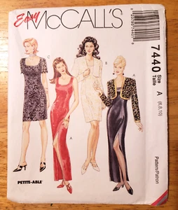 McCall's Sewing Pattern 7440 Misses' Easy Dress Bolero Two Lengths Sheath 6-10 - Picture 1 of 4