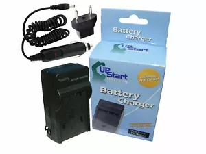Charger + Car Plug + EU Adapter for Pentax Optio a10, Optio w10, Optio w20 - Picture 1 of 1