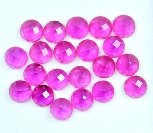 84.25 Ct Natural Mogok Pink Ruby 10.00 mm Certified 21 Pcs Carved AAA+ Gemstone - Picture 1 of 7