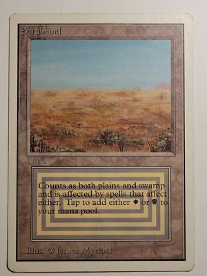 Scrubland Unlimited Dual Land Reserved List Mtg Magic the Gathering 1993  - Image 1 of 4