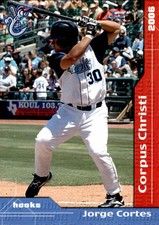 2006 Corpus Christi Hooks Grandstand #20 Jorge Cortes Barranquilla Colombia Card