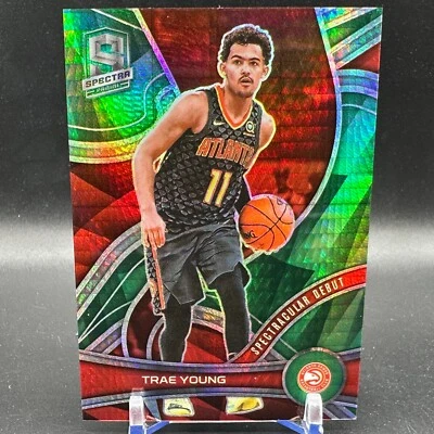 Trae Young ASIA GREEN DEBUT 2021-22 PANINI SPECTRA #169 Atlanta Hawks - Image 1 of 2