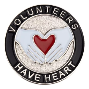 Volunteers Have Heart Enamel Pin FREE USA SHIPPING SHIPS FREE FROM USA - Picture 1 of 1