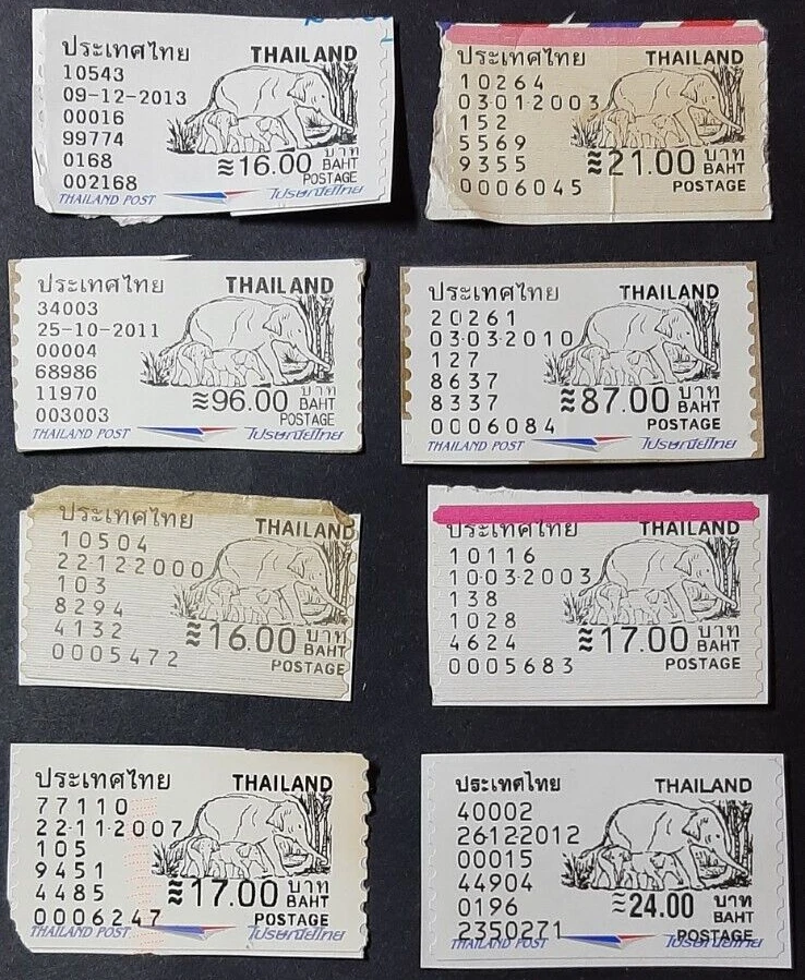 (THA-101) THAILAND 2000-2013 Used 8 Baht meter coil stamps - Image 1 of 1
