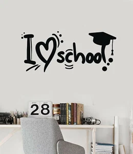 Vinyl Decal Wall Sticker Quotes Words I Love School Lettering Room Decor (n1440) - Picture 1 of 3