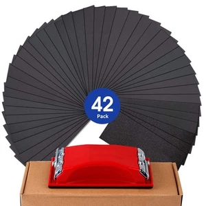 Sandpaper Sheets, 42 Pcs Sand Paper Assortment Pack, 120 to 3000 Grit Wet Dry... - Picture 1 of 6