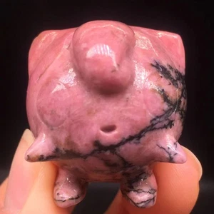 Piedra de rodonita natural cristal cuarzo tallado Jigglypuff decoración curativa Reiki 1 pieza - Imagen 1 de 19