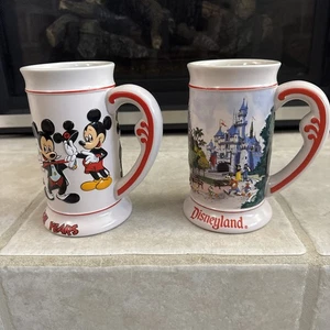(2) Disney Through The Years/Disneyland Ceramarte Vintage Beer Steins Tankard - Picture 1 of 6