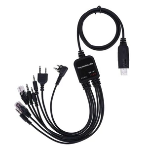 8in1 USB Programming Cable Cord Wired For Baofeng Motorola Kenwood HYT Radio CD - Afbeelding 1 van 24
