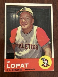 1963 TOPPS ED LOPAT #23 VINTAGE Kansas City Athletics, Manager, VG-EX - Picture 1 of 2