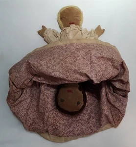 Antique Primitave American Folk Art - Cloth Fabric Topsy Turvy Doll - 1800's - Picture 1 of 19