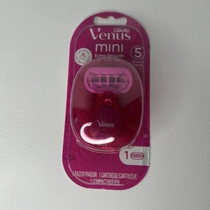 Gillette Venus Mini Rasierer Extra Smooth 5 Klingen 1 Kartusche für unterwegs Pink Neu - Bild 1 von 4
