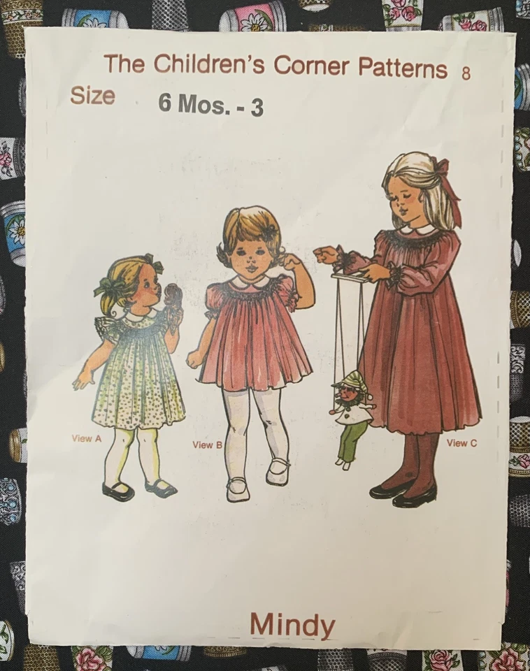 *OOP* Children's Corner Sewing Pattern #8 Mindy Size 6 months-3 yrs UNCUT/Dress  - Image 1 of 4