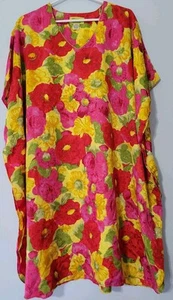 Shazein Intimate Kaftan Floral Lounge Wear MuuMuu One Size Embossed Design Satin - Picture 1 of 11
