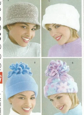 4332 See Sew Sewing Pattern UNCUT Fleece Hats 3 Styles 3 Sizes Winter - Image 1 of 4