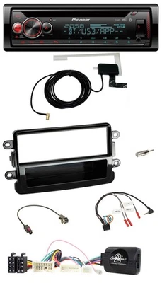 Pioneer DAB CD Lenkrad USB Bluetooth Autoradio für Dacia ab 2012 piano schwarz - Bild 1 von 4