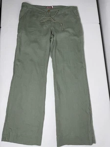 Pantalone donna Juicy Couture taglia M verde 100% lino gamba larga coulisse - Foto 1 di 14