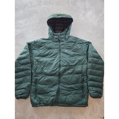 Columbia Jacket Coat Mens L Green Omni Heat Infinity Down Puffer Hooded *Read - Image 1 of 4