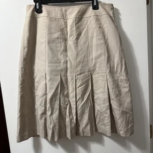 Talbots size 12 tan pleated skirt - Picture 1 of 8