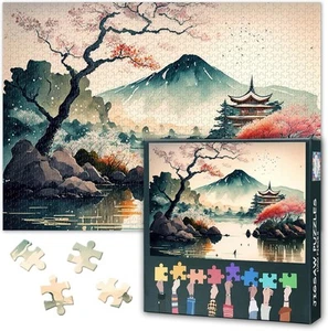 Japanese Landscape 1000 Piece Puzzle for Adults, Adult Pieces Japan  - Picture 1 of 6
