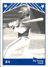 1983 Albany-Colonie A's TCMA #16 Sly Young Los Angeles California Baseball Card