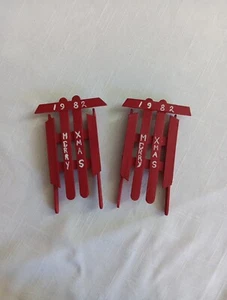 Vintage Christmas Set Of Handmade Popsicle Stick 1982 Sleds - Picture 1 of 4