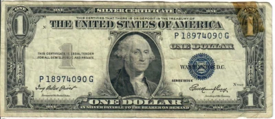 1935E 1$ Silver Certificate - Blue Seal, No Motto - IBP/GMH P18974090G - #13470 - Image 1 of 2