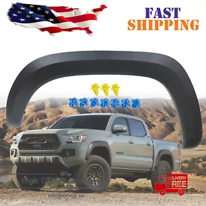 For 2016-2021 Tacoma Rear Left Black Fender Flare Molding Trim Wheel Arch - Picture 1 of 11
