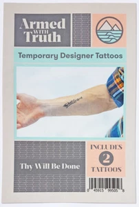 NEU Temporäres Schrift Tattoo - THY WILL BE DONE - 2er Pack gleiches Design A99505 - Bild 1 von 4