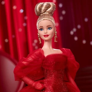Muñeca Barbie Signature Mattel 80 Aniversario Coleccionable * Vestido Rojo Cabello Rubio - Imagen 1 de 6