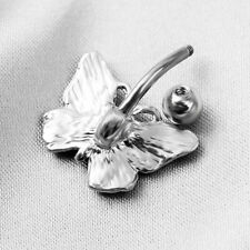 Fashion Rhinestone Butterfly Dangle Belly Button Ring Stainless Steel Navel  _ou