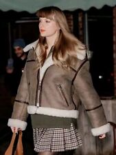 NYC 2023 Taylor Swift Leather Jacket Sheepskin Women's Shearling Leather Jacket