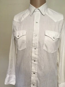 Vintage 80s SILVER COLLECTION KARMAN PEARL SNAP WESTERN SHIRT Textured White M - Picture 1 of 12