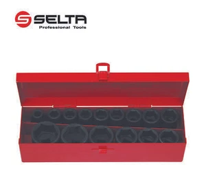 Selta Taiwan 15pc 1/2" Dr 6pt Cr-Mo Regular Air Impact Socket:10-32mm - Picture 1 of 6