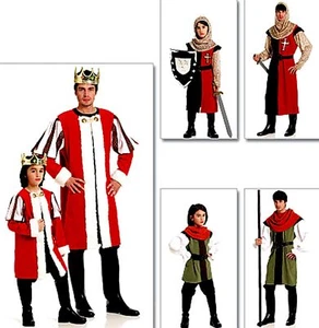 RARE MEN'S KNIGHT KNAVE KING ROBIN HOOD COSTUME SEWING PATTERN S-XL McCalls 5907 - Picture 1 of 9