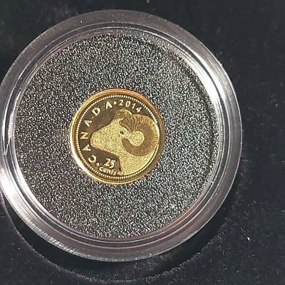 Royal Canadian Mint 2014 .5 Gram 999 Fine Pure Gold Coin Rocky Mtn Bighorn Sheep - Image 1 of 4