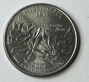2002-P Mississippi 25C State Quarter Uncirculated - Picture 1 of 5
