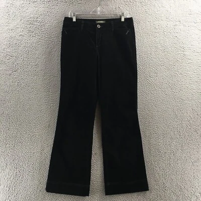 Pantalones Eddie Bauer corte recto para mujer 6 (real 33X31) pana negra tiro medio Foto 1 de 4