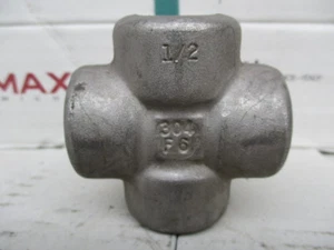 1/2"NPT 304 SS Stainless Steel Pipe Cross Class 150 - Picture 1 of 2