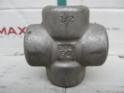 1/2"NPT 304 SS Stainless Steel Pipe Cross Class 150 - Image 1 of 2