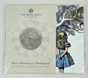 2021 Royal Mint Alice's Adventures in Wonderland £5 Coin Colour - SEALED - Bild 1 von 3