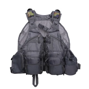 Fly Fishing Mesh Vest Backpack Adjustable Mutil-Pocket Outdoor Universal Size - Picture 1 of 12