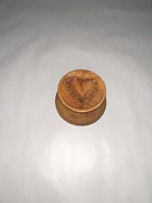 Antique Primitive Carved Wooden Butter Mold Print With Swan And Heart Double