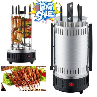 Elektrogrill Vertikaler 6 Grillspieße Schaschlikgrill Tischgrill Partygrill Neu - Bild 1 von 4