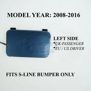 Cubierta de gancho trasero con parachoques trasero para Audi Q5 8R S-Line izquierda 2008-2016 azul utopía LX5L/D2 - Imagen 1 de 7