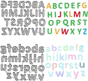Lowercase 26 Alphabet Cutting Dies, Capital 26 Letters Die Cuts Metal Embossing - Picture 1 of 6