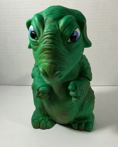 Vintage Hong Kong Green Dinosaur Coin Bank 8.25” Tall with Plug - Picture 1 of 6