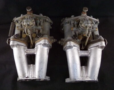 Porsche 356/912 Carburetor SOLEX 40 PII-4  PAIR WITH INTAKES - Image 1 of 4