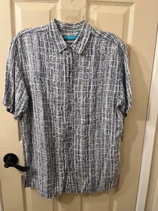 Tori Richard Button Up Camp Shirt Mens M MED. Blue 100% Linen Casual Hawaiian - Picture 1 of 4